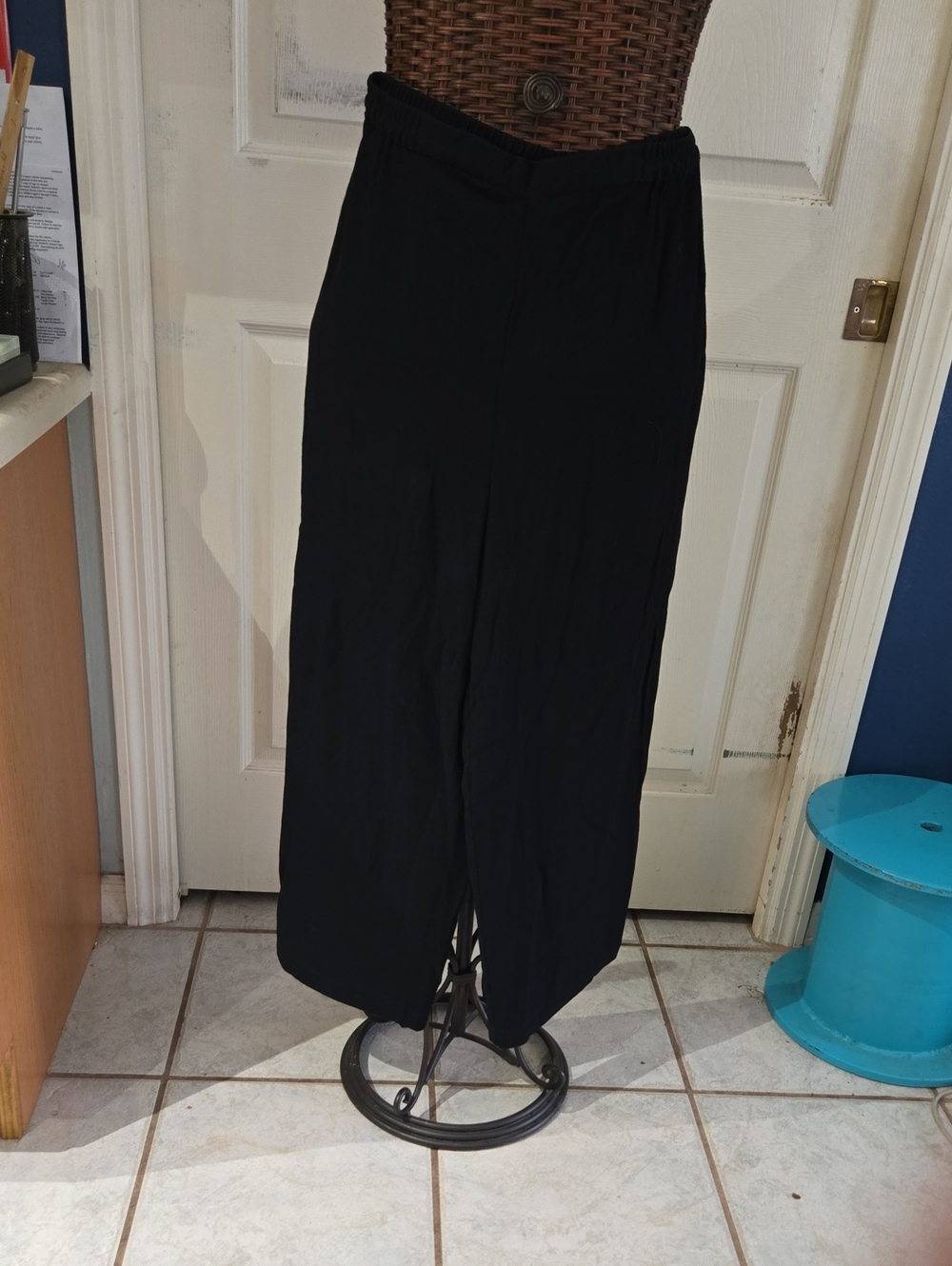 Josephine Chaus Black Wide-Leg Pull-On Pants-Size L